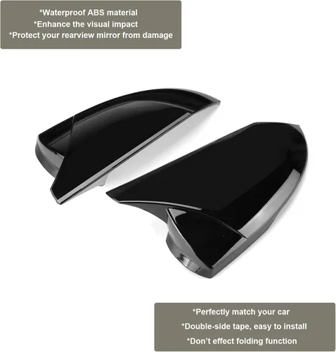 Vista 5 de Tapas para espejo retrovisor lateral de puerta para Hyundai Elantra 2021-2023, color negro brillante