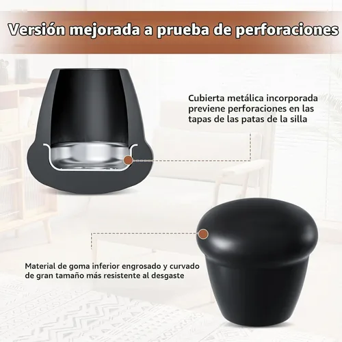 Vista 3 de Ezprotekt Tapas de goma antideslizantes para patas de silla de 0.75