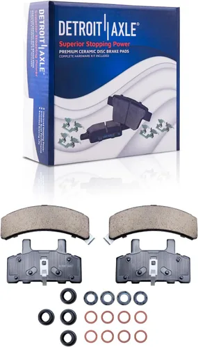 Vista 35 de Detroit Axle - Kit de frenos delanteros para Toyota 2007-2016 Tundra, 2008-2016 Sequoia, Pastillas de freno cerámicos para pinza de freno de disco