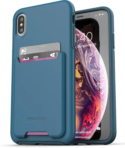 Vista 7 de ENCASED Funda tipo cartera para iPhone Xs Max (2018) con tarjetero (capacidad para 3 tarjetas de crédito) (negro)