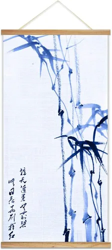 Vista 31 de wall26 Póster colgante de madera enmarcado con hermosas flores de invierno, impresión para el hogar, listo para colgar, 18 x 36 pulgadas