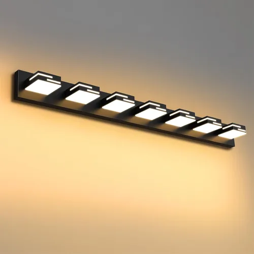 Vista 31 de Lámparas LED modernas para tocador de baño, 2 luces regulables de 15 pulgadas, color negro mate, para accesorios de iluminación de baño sobre
