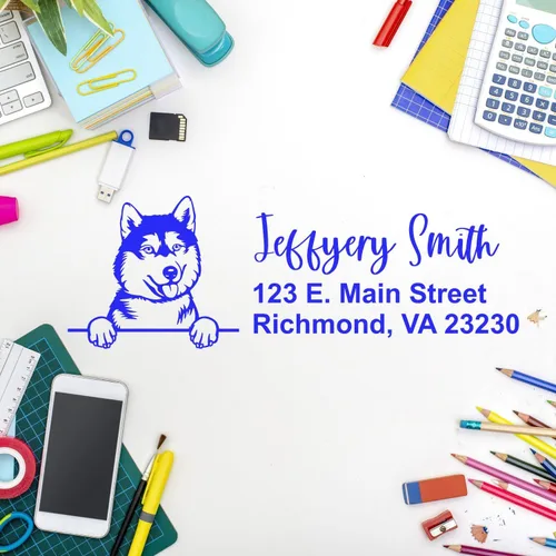 Vista 69 de American Bulldog Stamp Duo, Custom Return Address for Dog Lovers, Personalized Mail Mark for Letters and Cards