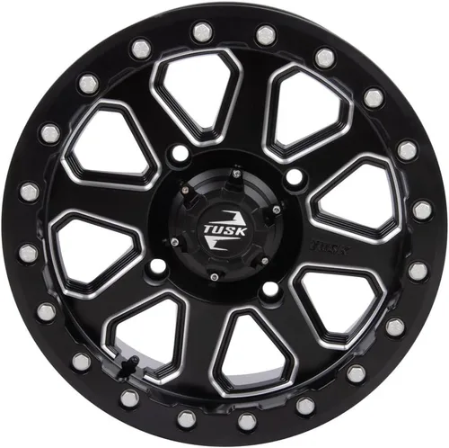 Vista 3 de (4 Pack) 4/156 Tusk Uinta Beadlock Wheel 14x7 5.0 + 2.0 Milled/Black For POLARIS DIESEL 455 4X4 1999-2002