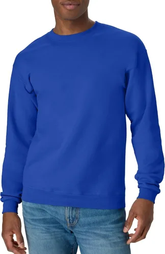 Vista 49 de Hanes Men's Sweatshirt, EcoSmart Fleece Crewneck Sweatshirt, Big & Tall Available, 1 or 2-Pack Marrón (Army Brown)