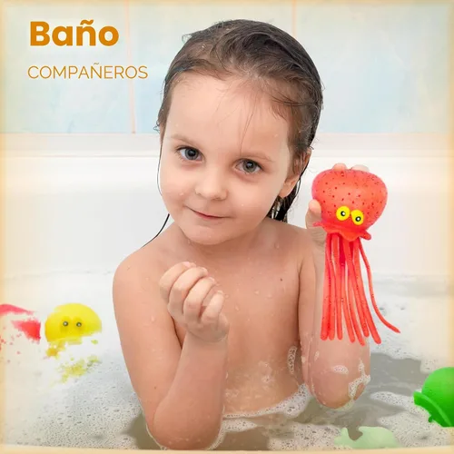 Vista 7 de Bolas de agua de pulpo, paquete de 6 juguetes de piscina para niños, sensoriales, absorbentes, bolas de agua, bomba, juguete de baño para niños
