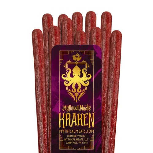 Vista 9 de Mythical Meats Sabor original (basilisco) Paquete de 12 palitos de bocadillo – Alligator suave con cerdo y carne de res – Carnes secas