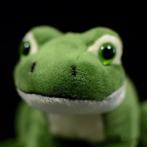Vista 6 de Juguete de peluche de rana de simulación – 6.3 pulgadas de rana verde realista, juguetes de peluche reptiles, muñecas de felpa súper suaves