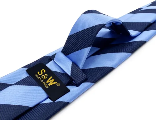 Vista 17 de S&W SHLAX&WING Corbata para hombres Lazos a rayas verde, amarillo y azul para trajes de negocios