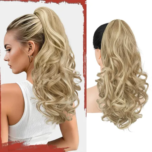 Vista 28 de SOFEIYAN Extensión de Cola de Caballo de 13" Larga y Rizada con Clip en Garra, Extensión de Cabello Sintético de Aspecto Natural para Mujeres