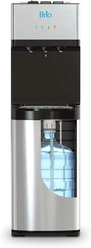 Vista 10 de Brio Dispensador de agua de carga inferior autolimpiante, acero inoxidable negro, 3 ajustes de temperatura, agua caliente, habitación y fría