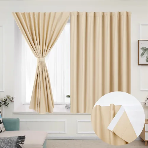 Vista 28 de Muamar Cortinas opacas sin taladro, paneles de cortina para ventana fáciles de instalar, juego de 2 paneles de cortinas portátiles para dormitorio