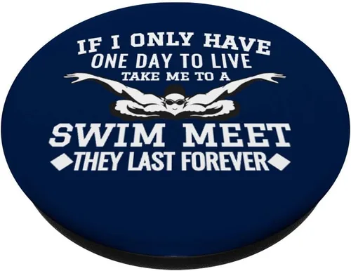 Vista 2 de Natación para amante de la niña, diseño de amante de la natación, color azul y blanco, para cumpleaños, PopSockets, agarre y soporte para teléfonos