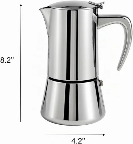 Vista 3 de Cafetera espresso de acero inoxidable con reductor (6 tazas)