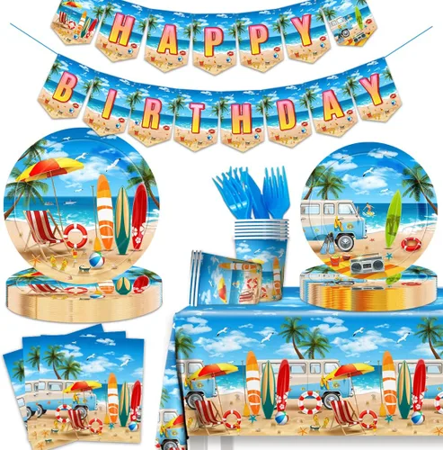Vista 15 de Suministros para Fiestas de Neón, 142 Piezas Let Glow Decoraciones de Fiesta Incluyendo Platos de Papel Desechables, Tazas, Manteles, Decoración