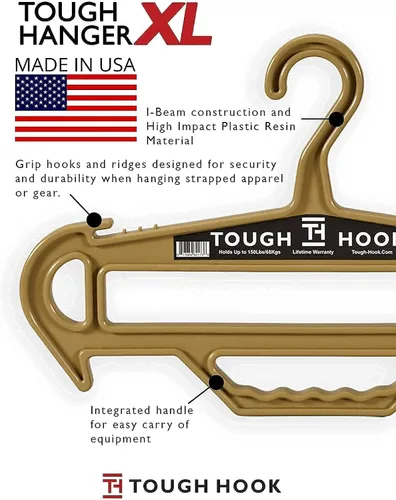 Vista 2 de Tough Hanger XL Juego de 2 Negro y Gris Fabricado en Estados Unidos