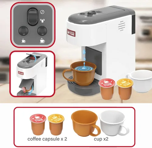 Vista 4 de Toys Barista Cafetera de juguete de cocina para niños con piezas móviles, accesorios de cocina, juego de café para niñas y niños, regalos