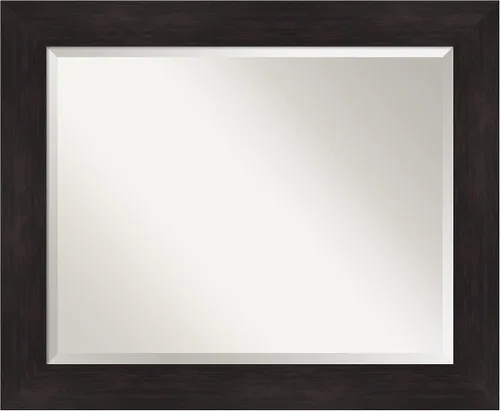 Vista 24 de Amanti Art Espejo de baño marrón para sobre lavabo, espejo rectangular de 24x20 Caleb Brown para tocador, marco rústico pequeño de estilo campestre