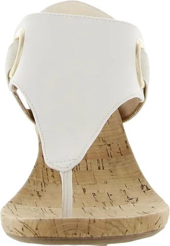 Vista 4 de WHITE MOUNTAIN Sandalias de cuña Aida para mujer, Blanco