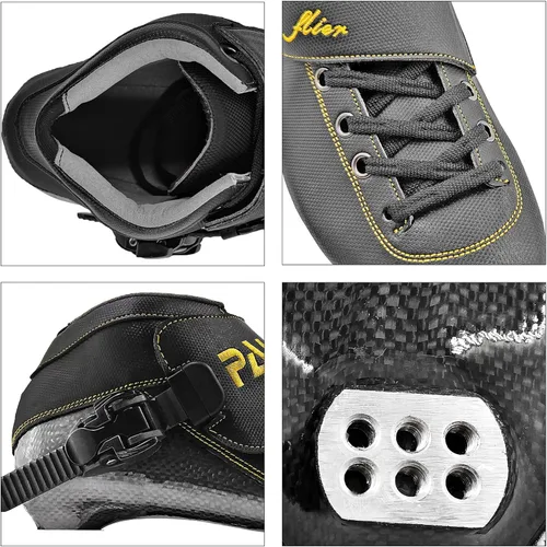 Vista 4 de Patines de velocidad profesionales en línea de fibra de carbono para mujeres y hombres, patines de patinaje de fitness al aire libre, ruedas