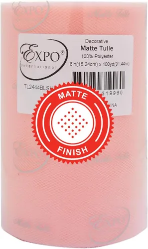 Vista 30 de Expo International Tul mate decorativo, rollo/carrete de 6 x 100 yardas, tela de tul de poliéster ligera para tutús, disfraces y decoraciones