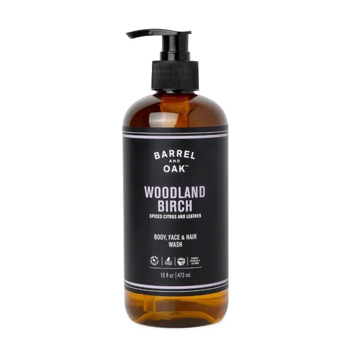 Vista 8 de Barrel & Oak Lavado todo en uno para cara, cabello y cuerpo, vegano e hidratante para la cara, champú y gel de baño para hombres, kit de aseo