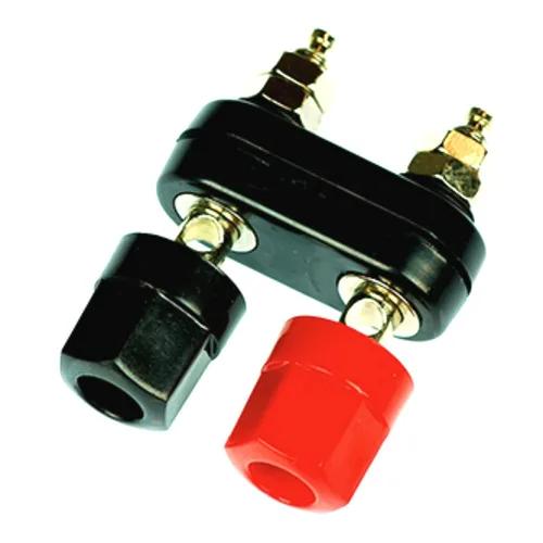 Vista 3 de Terminal de poste de unión doble, conector de panel de conector banana rojo y negro para proyectos de potencia de amplificador de altavoz, paquete