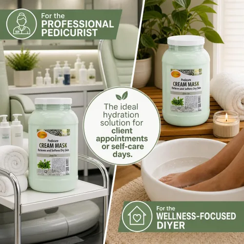 Vista 6 de SPA REDI Máscara de pedicura de té verde – Máscara de pie de ácido hialurónico y extracto de consuelda para talones agrietados y piel seca Sin
