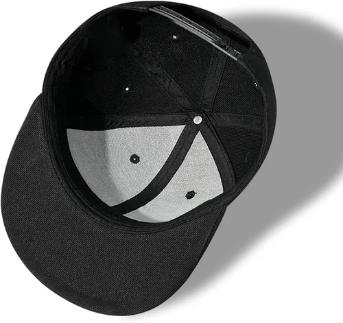Vista 6 de Flat Bill Brim Hat for Men Snap Backpack Men Snapback Hats Trucker Hats Adjustable Men's Baseball Caps Black