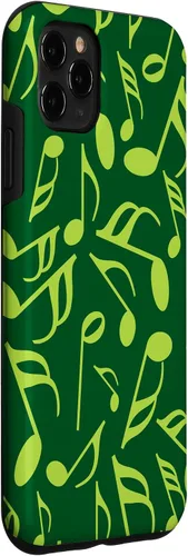 Vista 3 de Funda para iPhone 11 Pro Max con notas musicales verdes