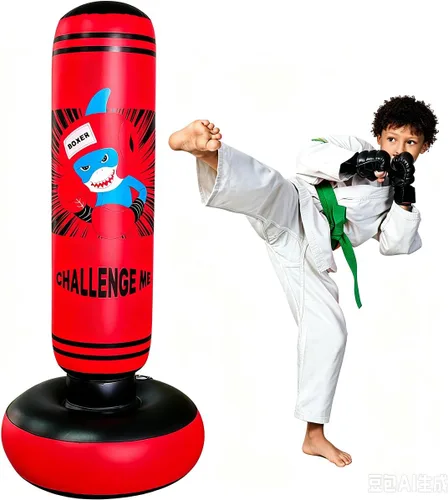 Vista 8 de Punching Bag Kid,Boxing Bag for Kids,Inflatable Dummy, Inflatable Punching Bag, De-Stress Boxing Bag for Kids.