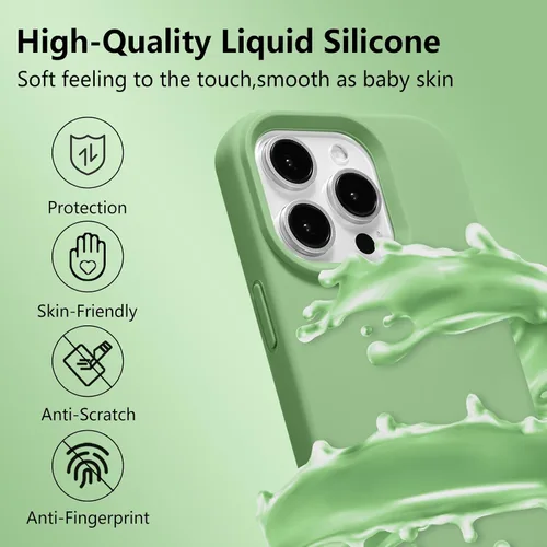 Vista 483 de Funda magnética de silicona para iPhone 13 Pro, color blanco antiguo [Compatible con Magsafe] [Forro de microfibra suave antiarañazos], funda