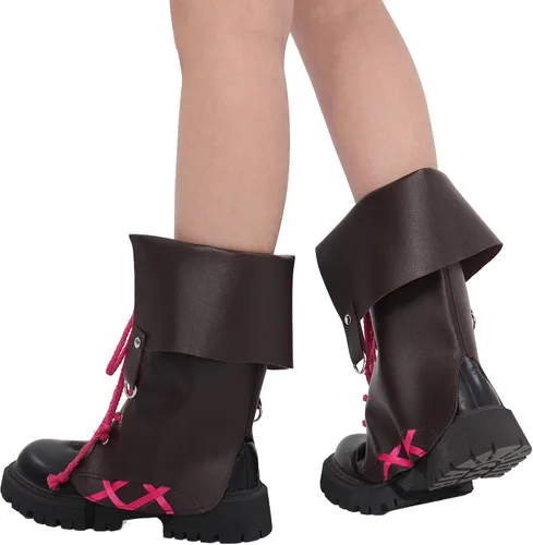 Vista 9 de DAZCOS Anime Cosplay Zapatos Botas Cubierta para Mujer Fiesta de Halloween