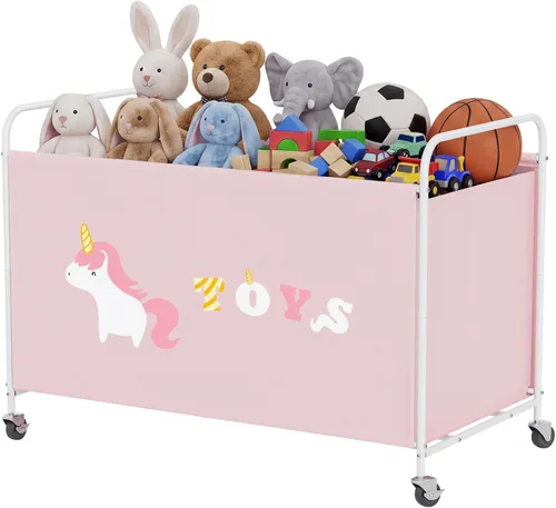 Vista 11 de GRANNY SAYS Caja de juguetes grande 135L para niñas, almacenamiento de Rosa