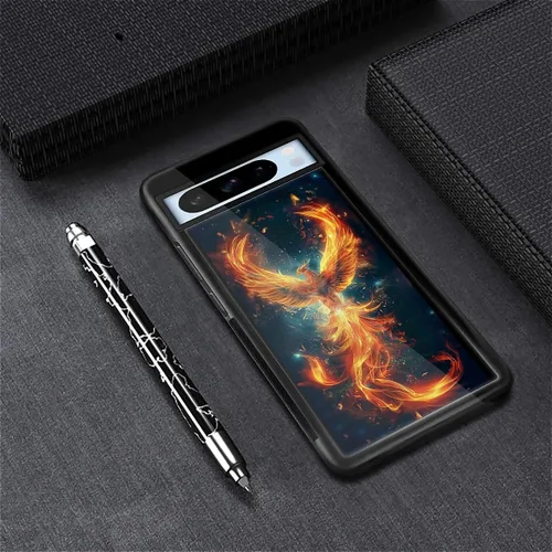 Vista 1350 de Compatible con Google Pixel 4A 5G Mobile Case Creative Acrylic Panel trasero Silicona Protección Grip especialmente diseñado para Google Pixel 4A 5G