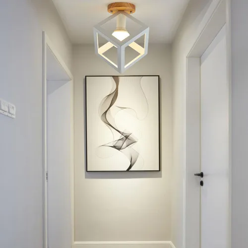 Vista 5 de RCIDOS Nordic - Lámpara de techo semiempotrada para el hogar, pasillo, montaje empotrado, E27, fácil de instalar, iluminación creativa para pasillo