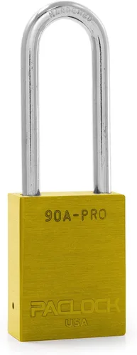 Vista 43 de PACLOCK Candado de la serie 90A-PRO, compre American Act obediente, aluminio anodizado marrón, cilindro de 7 pines de alta seguridad con 1 llave por