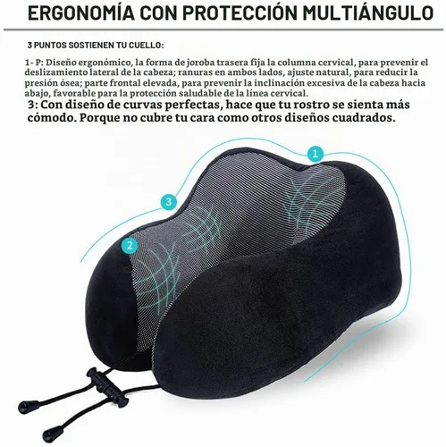 Vista 7 de Almohada de viaje, la mejor almohada cervical de espuma viscoelástica, soporte de cabeza, almohada suave de apoyo para la cabeza para dormir