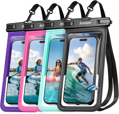 Vista 11 de Rynapac Funda impermeable para teléfono [hasta 8.5 pulgadas], paquete de 2, funda impermeable IPX8 con cordón para iPhone 17, 16, 15 Pro Max