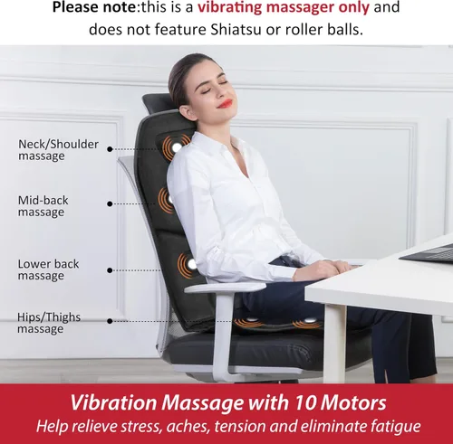 Vista 6 de COMFIER Cojín de asiento de masaje y masajeador Shiatsu para cuello y espalda