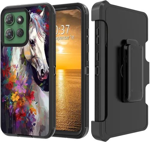 Vista 104 de Funda para Moto G Stylus 5G 2023 con funda de clip para cinturón y soporte, resistente de doble capa, resistente a prueba de golpes, para Motorola