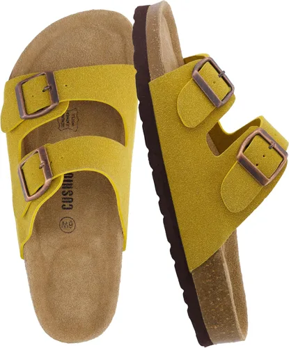 Vista 23 de CUSHIONAIRE Lane Cork Slide Women's Sandals, Comfortable Sandals for Women Negro