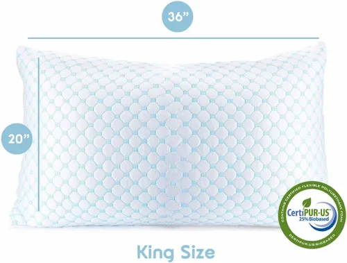 Vista 2 de Nestl - Almohada más refrescante, almohada de espuma viscoelástica con seda y gel que reduce el calor y la humedad, ajustable, lavable