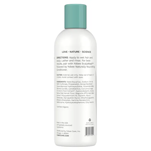 Vista 8 de Yobee Champú reequilibrante – Cuidado del cuero cabelludo seco, escamoso y con picazón sin sulfato Champú probiótico con miel orgánica, cúrcuma