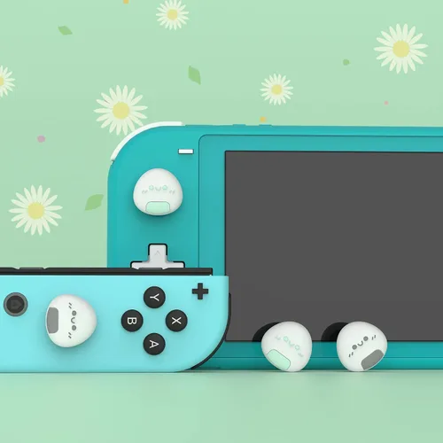 Vista 3 de PlayVital Onigiri - Tapas de joystick para Nintendo Switch, tapas de palanca de pulgar para Switch Lite, cubierta analógica para Switch OLED Joycon