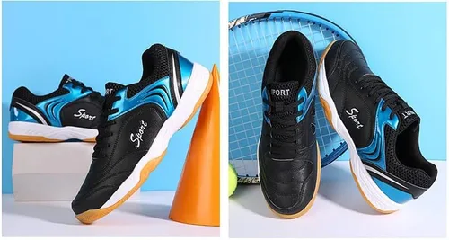 Vista 6 de Zapatos de pickleball para hombre, ligeros, antideslizantes, de bádminton, de caña baja, para interiores y exteriores, zapatos de entrenamiento