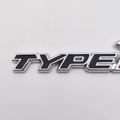 Vista 8 de Emblema de Coche de Metal Cromado con Logo Type-R, Insignia Deportiva de Carreras 3D Premium, Calcomanía Adhesiva de Poder Turbo (Negro y Rojo)