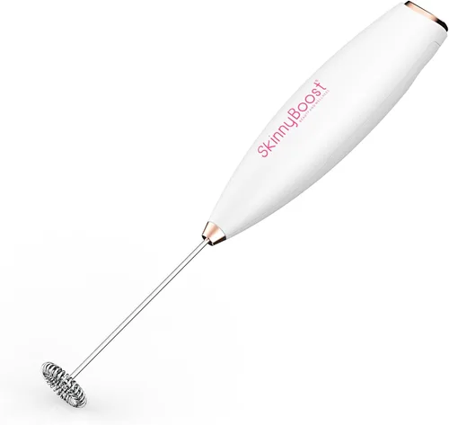 Vista 3 de Potente espumador de leche de mano - Mezclador de mano eléctrico fácil de agarrar - Mini mezclador de diseño Twister para bebidas en polvo