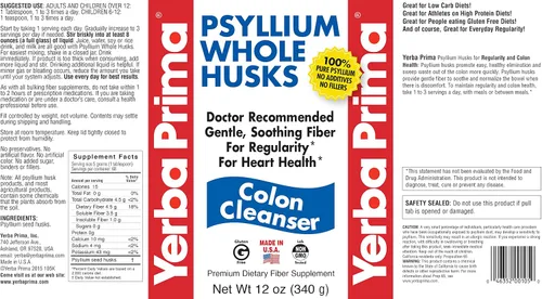 Vista 6 de Cáscara Yerba Prima de psilio entero, limpiadora del colon, 1, 1