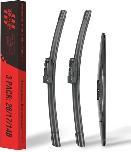 Vista 35 de BERG REGEN Escobillas limpiaparabrisas de 15"+15" con escobilla trasera de 13" - Juego de repuesto automotriz para Jeep Wrangler JK 2008 2009 2010